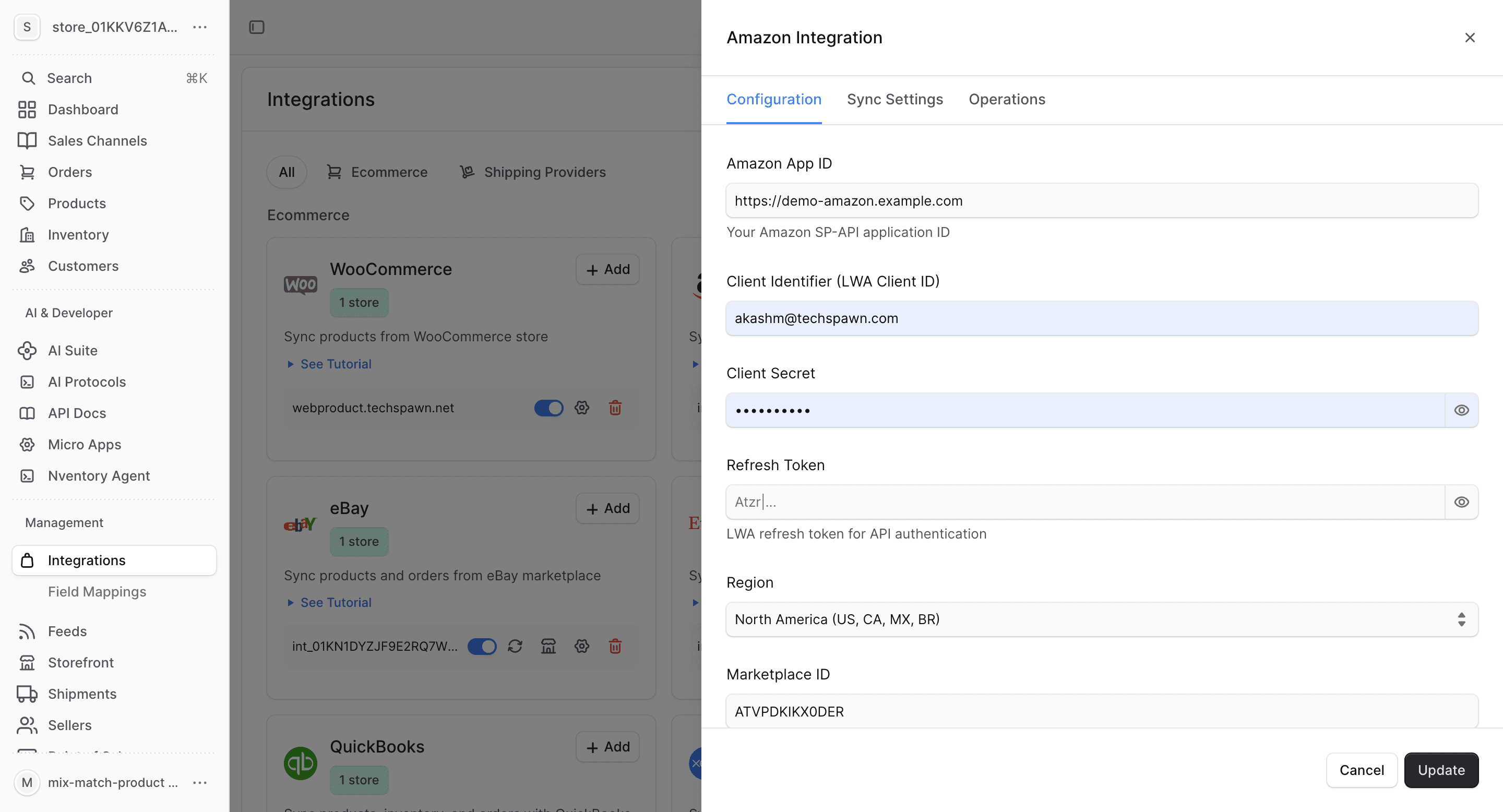 Amazon configuration