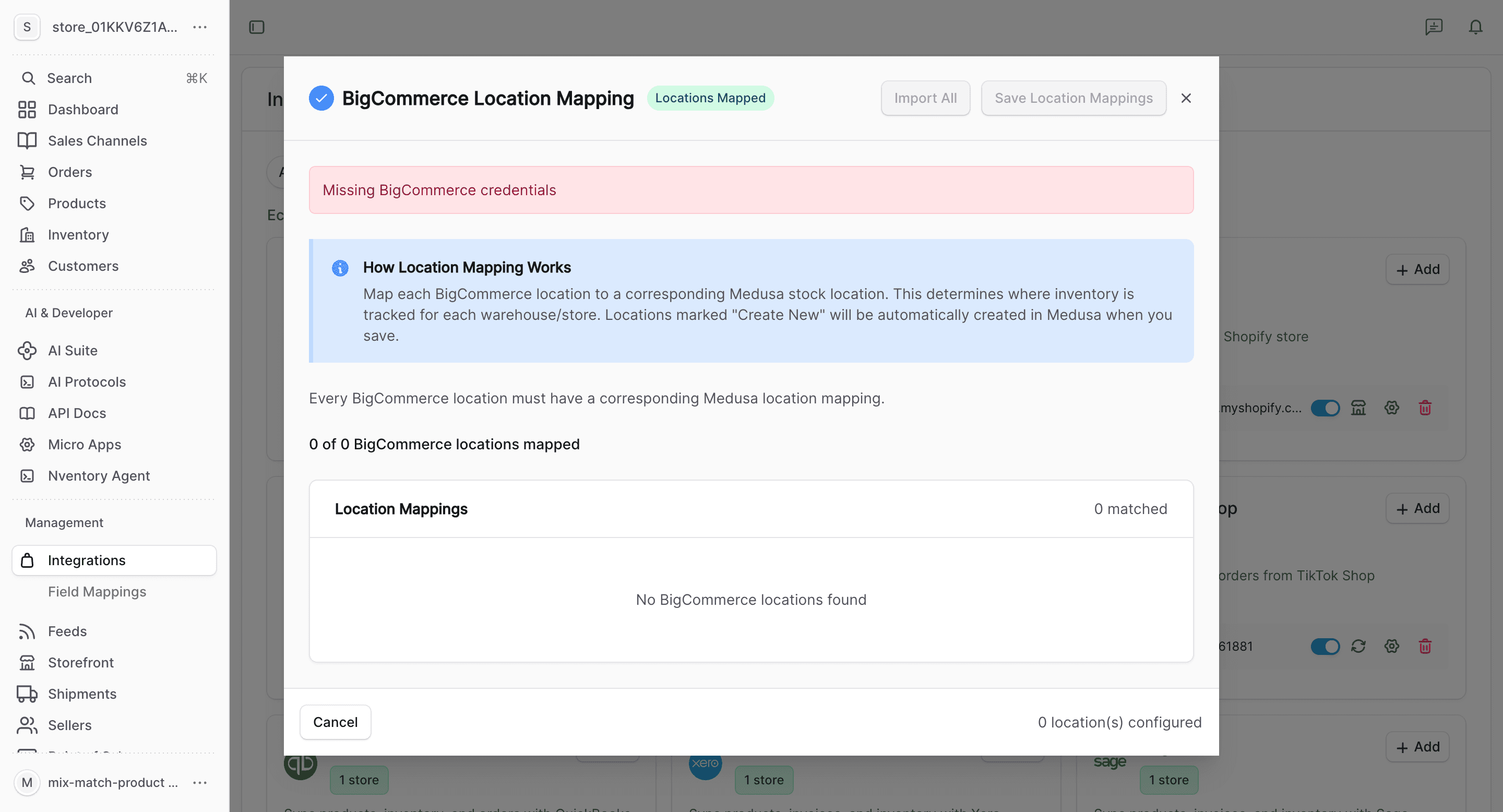 BigCommerce location mapping