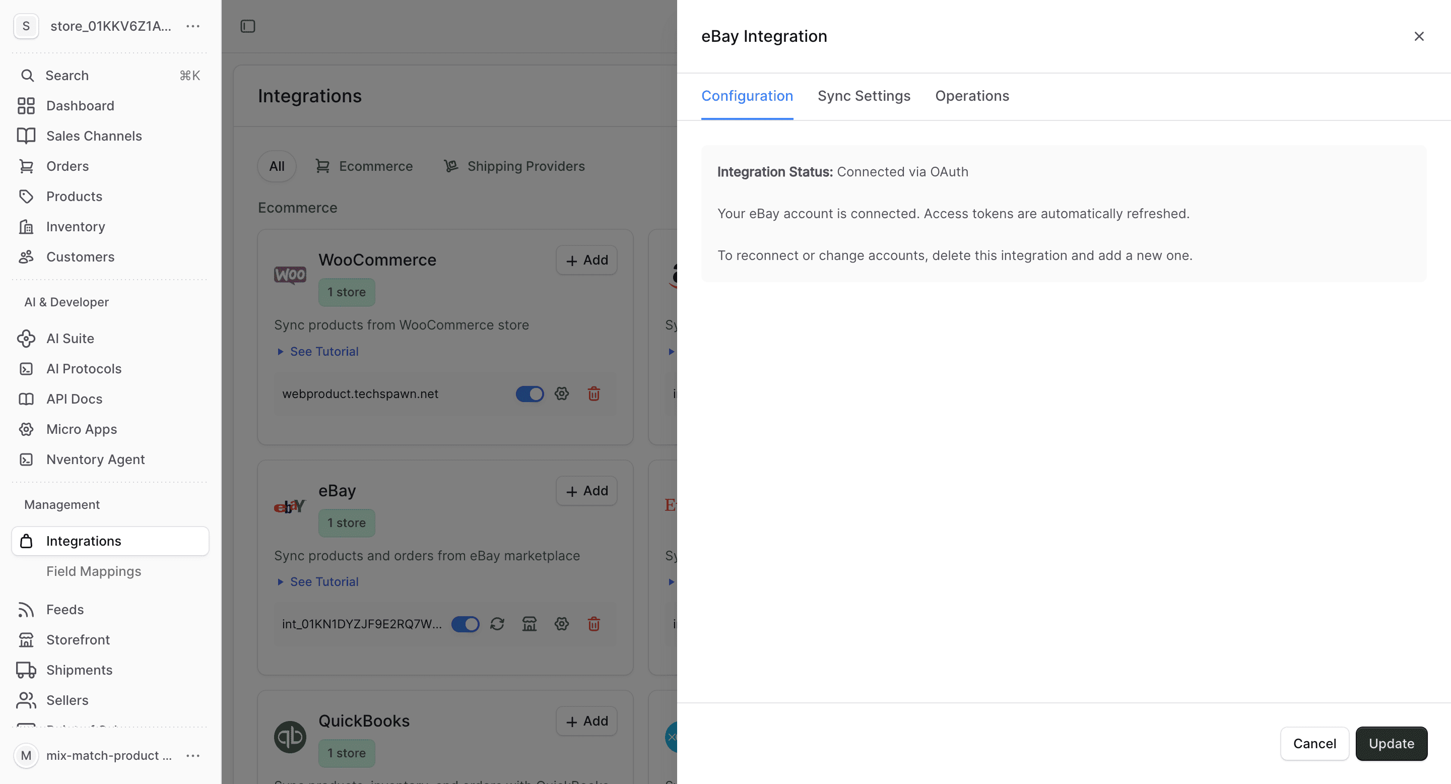 eBay configuration
