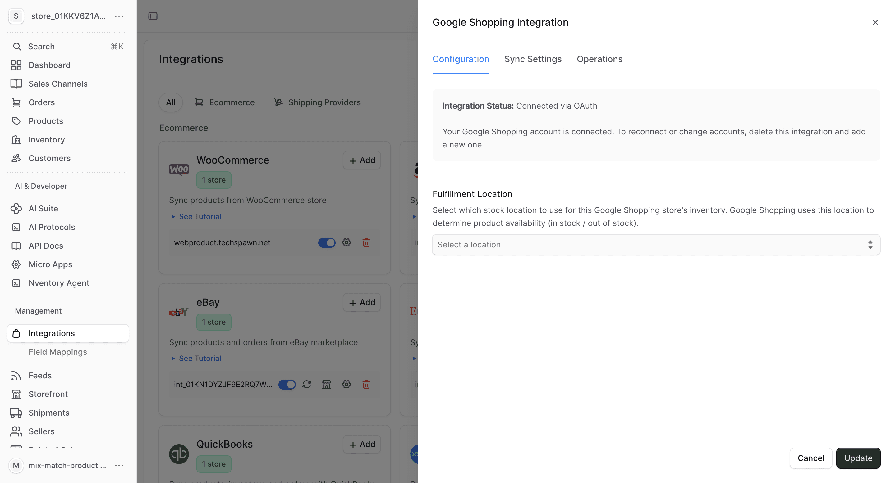 Google Shopping configuration