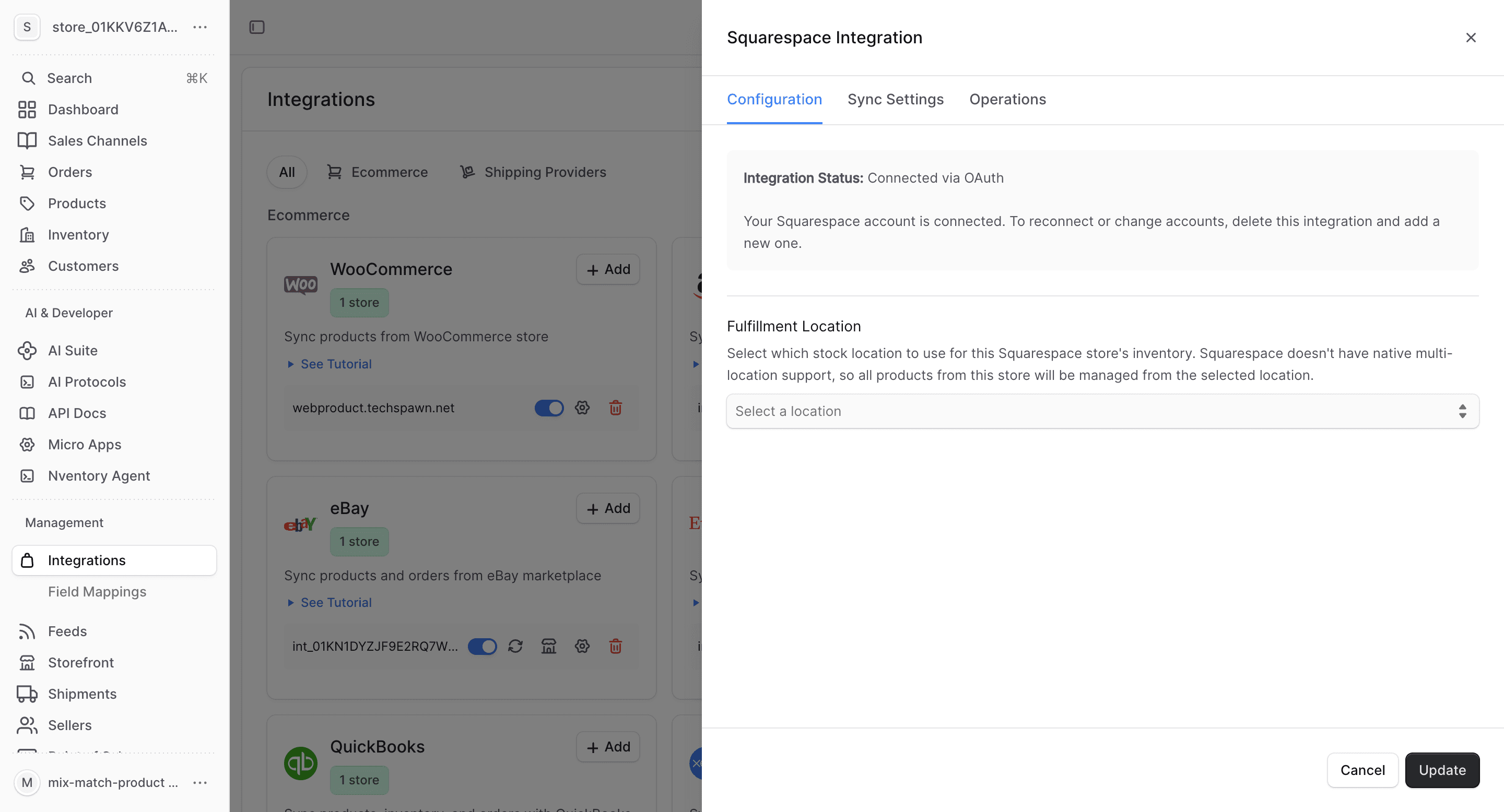 Squarespace configuration