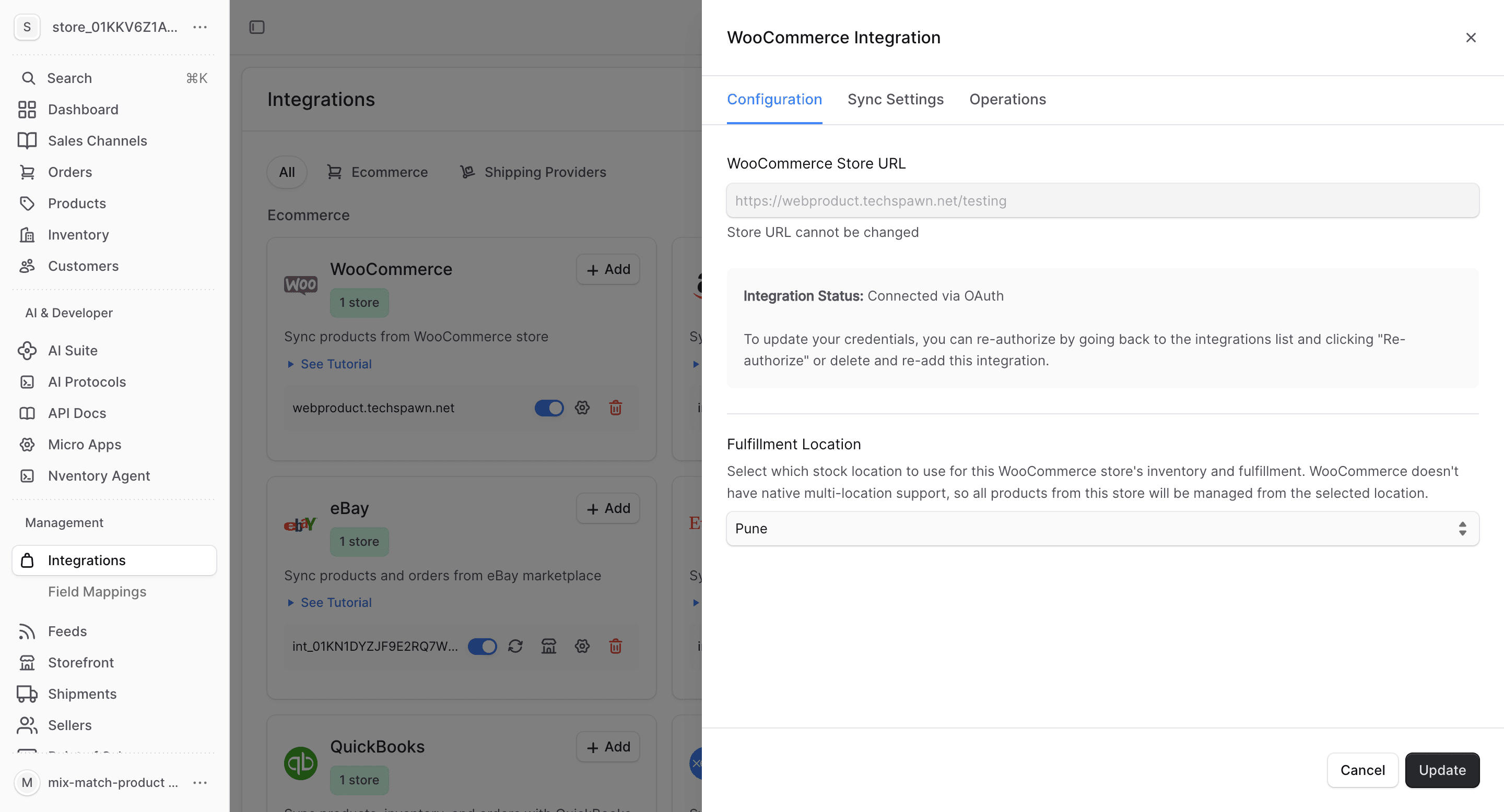 WooCommerce configuration