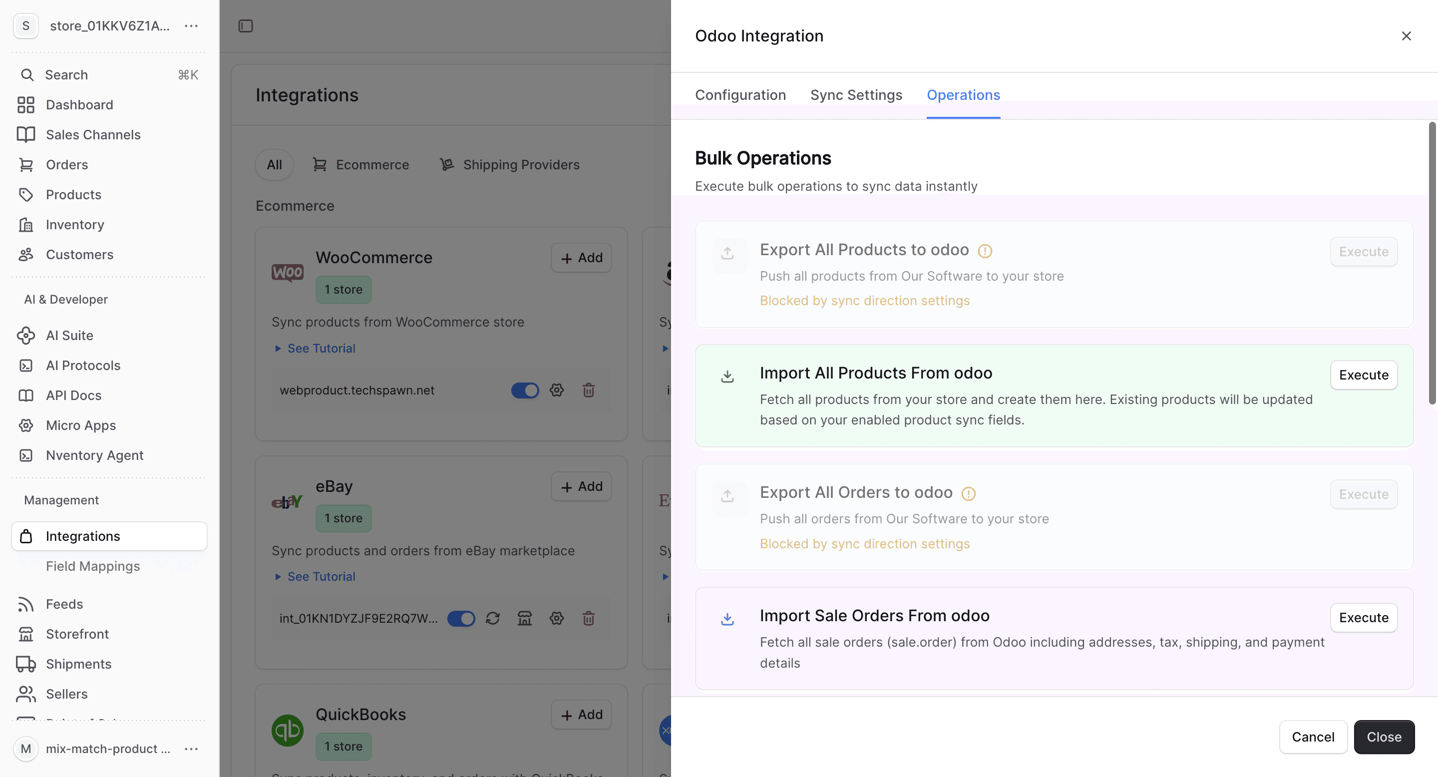 Odoo operations